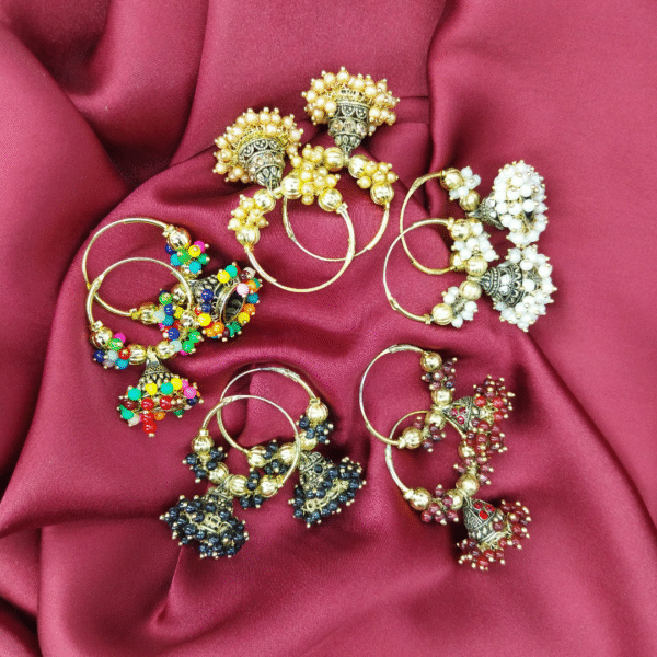 Traditional Kundan Jhumka Earrings with Gold Finish and Intricate Detailing